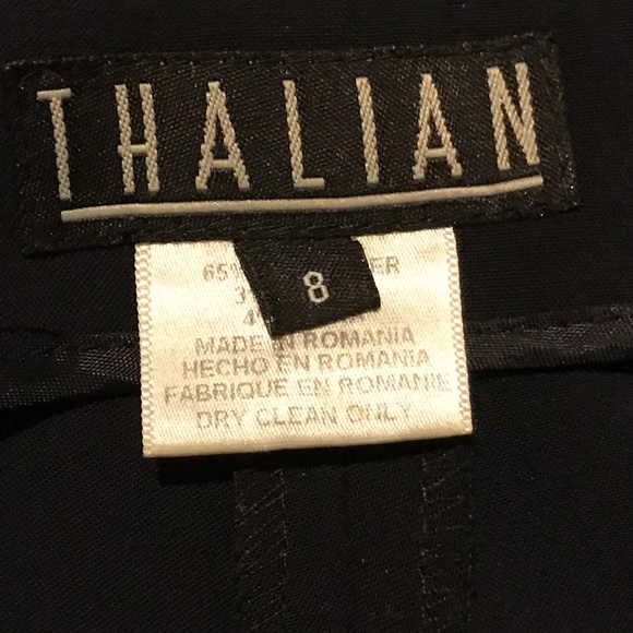 Thailan Black Cropped Slits Ankle Pants Pleated In Front S Slits On Bottom SZ 8 - Picture 3 of 8